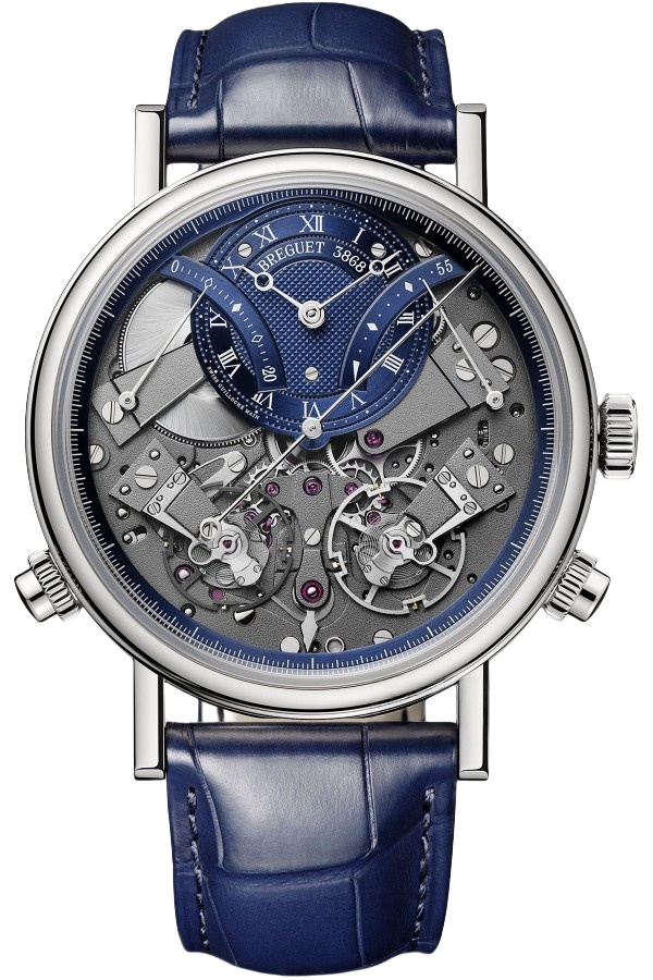 Breguet Tradition Chronograph Ref. 7077BB/GY/9XV Super Clone Watch – Openworked Grey Dial White Gold Fake Replica