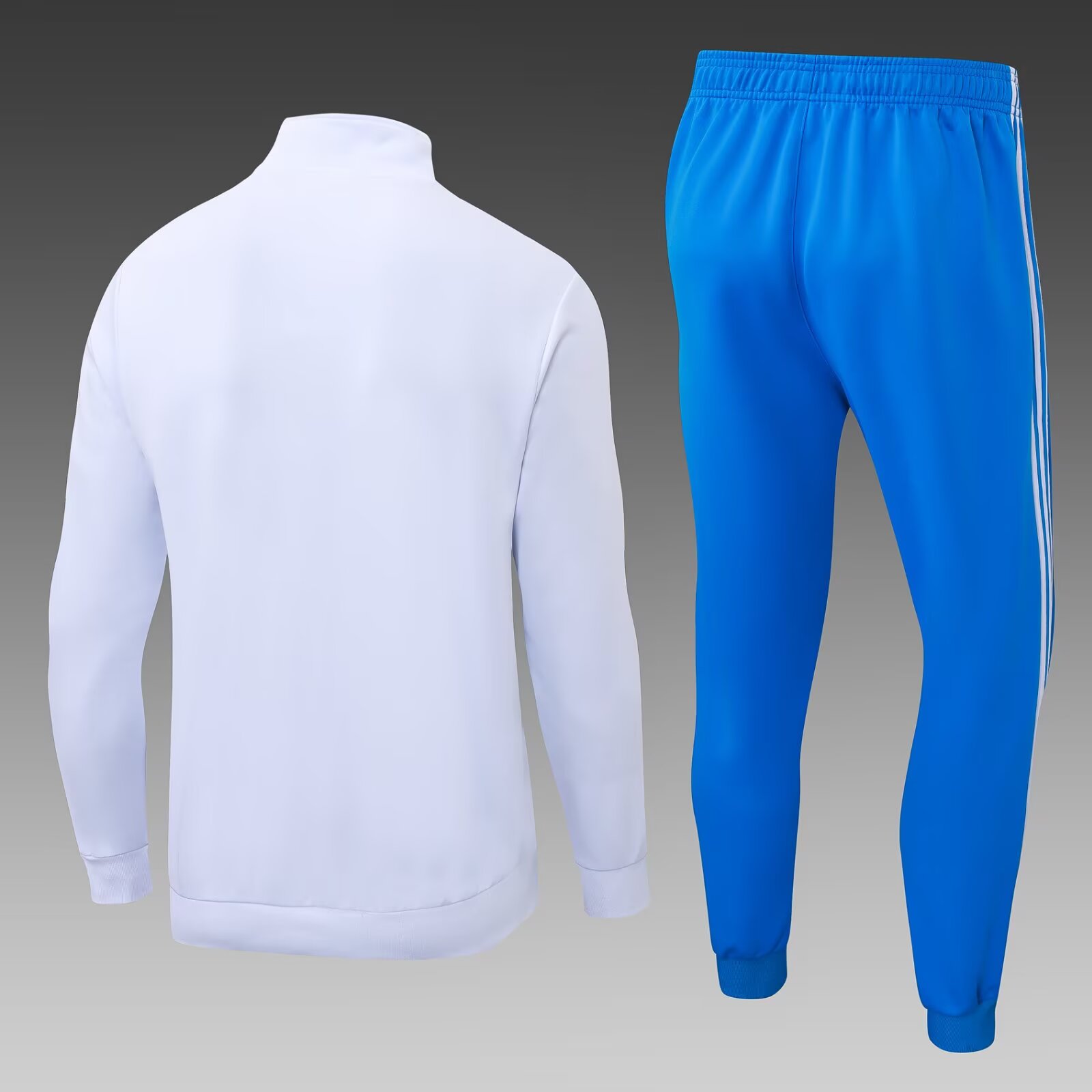 2025/2026 Real Madrid Long Zipped Jacket White Blue Pants Football Shirt 1:1 Thai Quality Set:football jersey mysite: unitedjerseyfootball 邓江浪:football