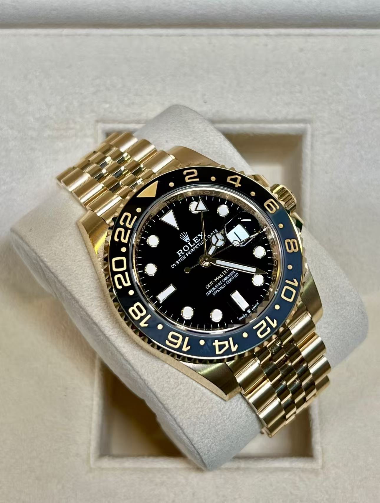 RolexGMT Master ll 2023 18kGold Jubilee Bracelet SuperClone Swiss Replica Watch Ref 126718GRNR 3285 Swiss Movement