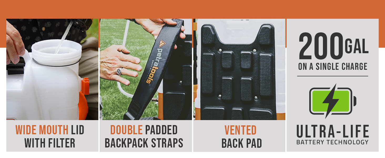 Battery powered sprayer backpack 4 Gallon electric rechargeable power back pack garden lawn farm