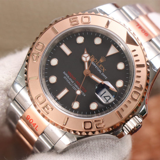 brand Yacht-Master 40mm Stainless Steel & Rose Gold Black 126621-0002 luxury watch for sale – NeveReL
