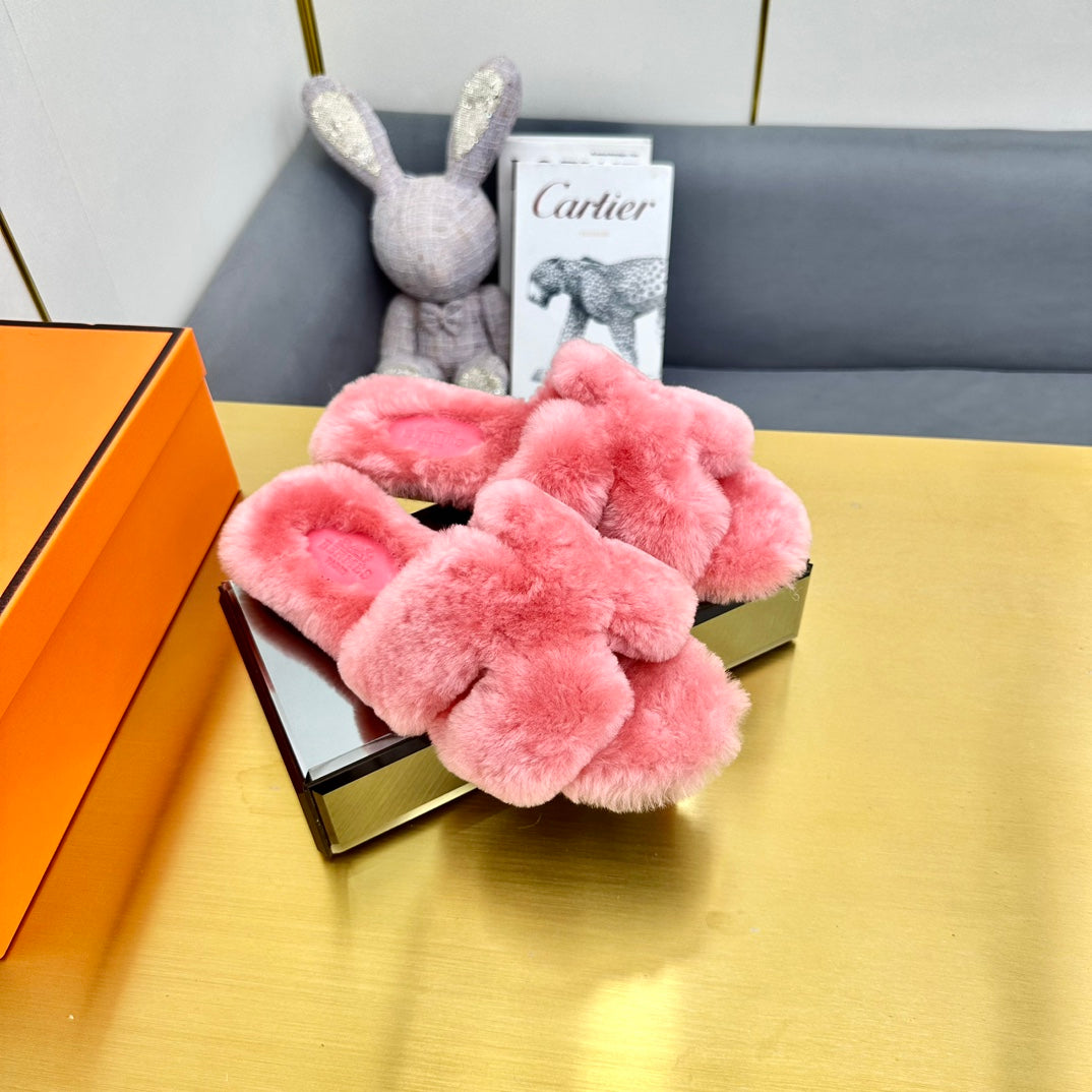 0RAN SHEARLING SANDALS DARK PINK、mysite、Cacoeks