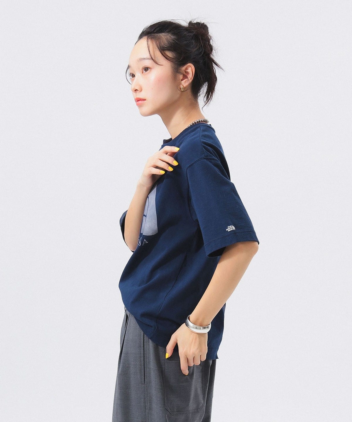 BEAMS x THE NORTH FACE PURPLE LABEL Asymmetric Logo T-shirt 25SS