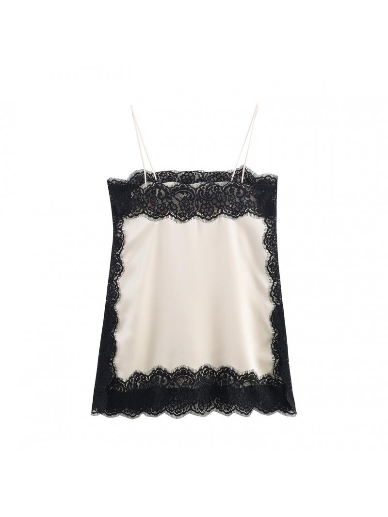 New Fashionable Elegant Sexy Lady Satin Lace Blouse