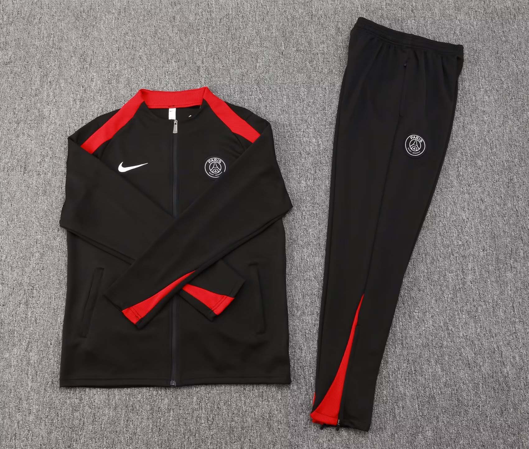 2024/2025 Psg Paris Saint-Germain Long Zipped Jacket Black Set:football jersey mysite: unitedjerseyfootball 邓江浪:football