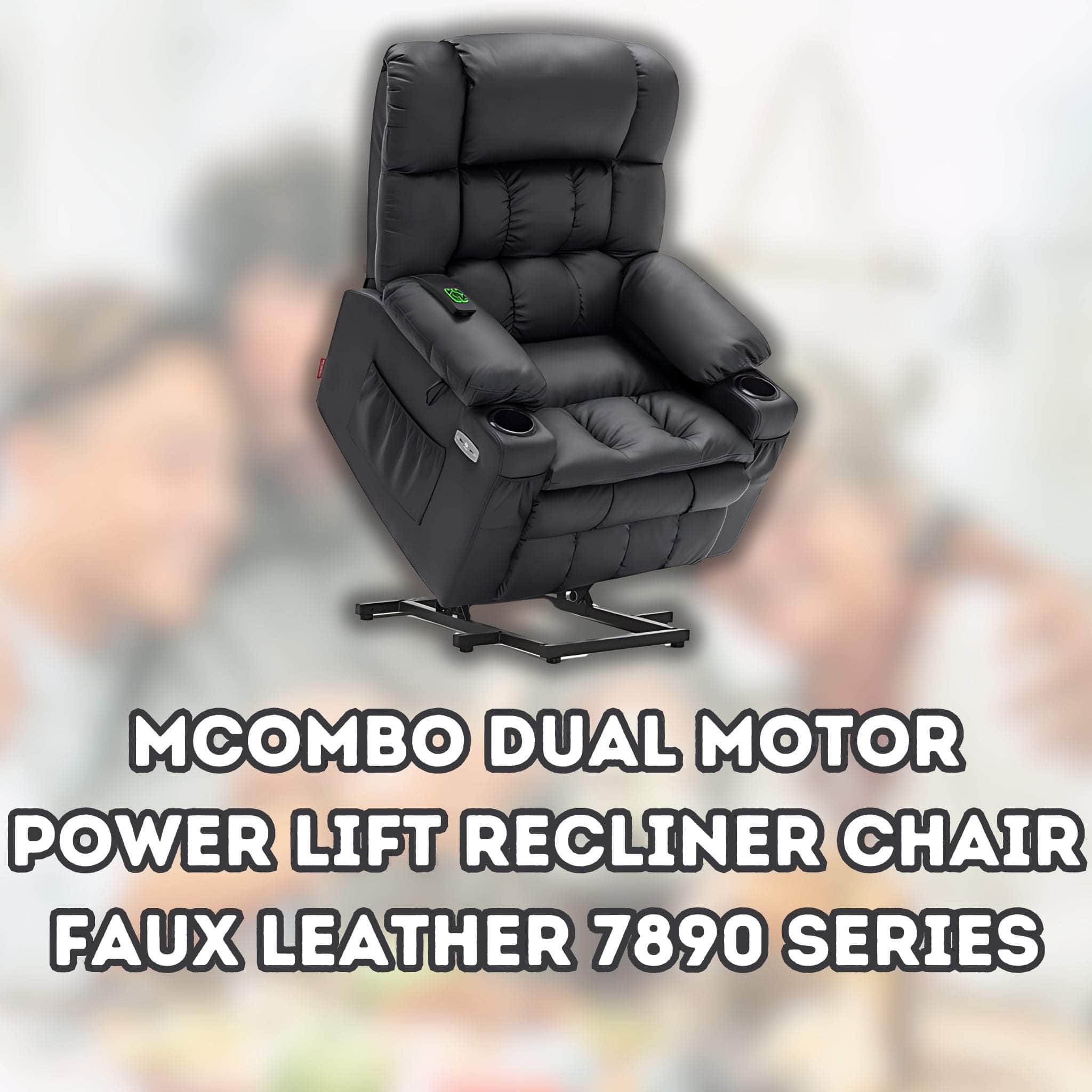 MCombo Dual Motor Power Lift Recliner Chair Faux Leather 7890 Series