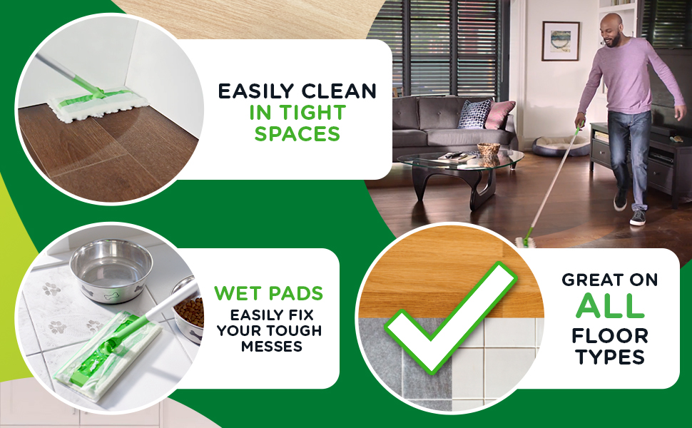 Easily Clean in Tight Spaces, Great on All Floor Types