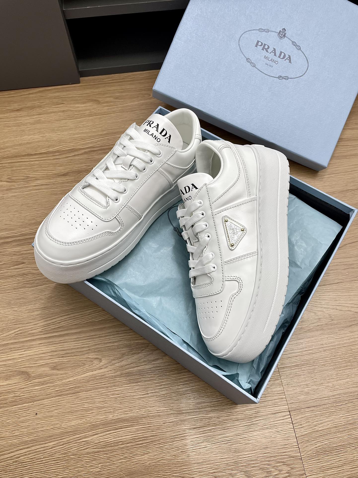 PRA DOWNTOWN BOLD SNEAKERS WHITE CALFSKIN、mysite、Cacoeks