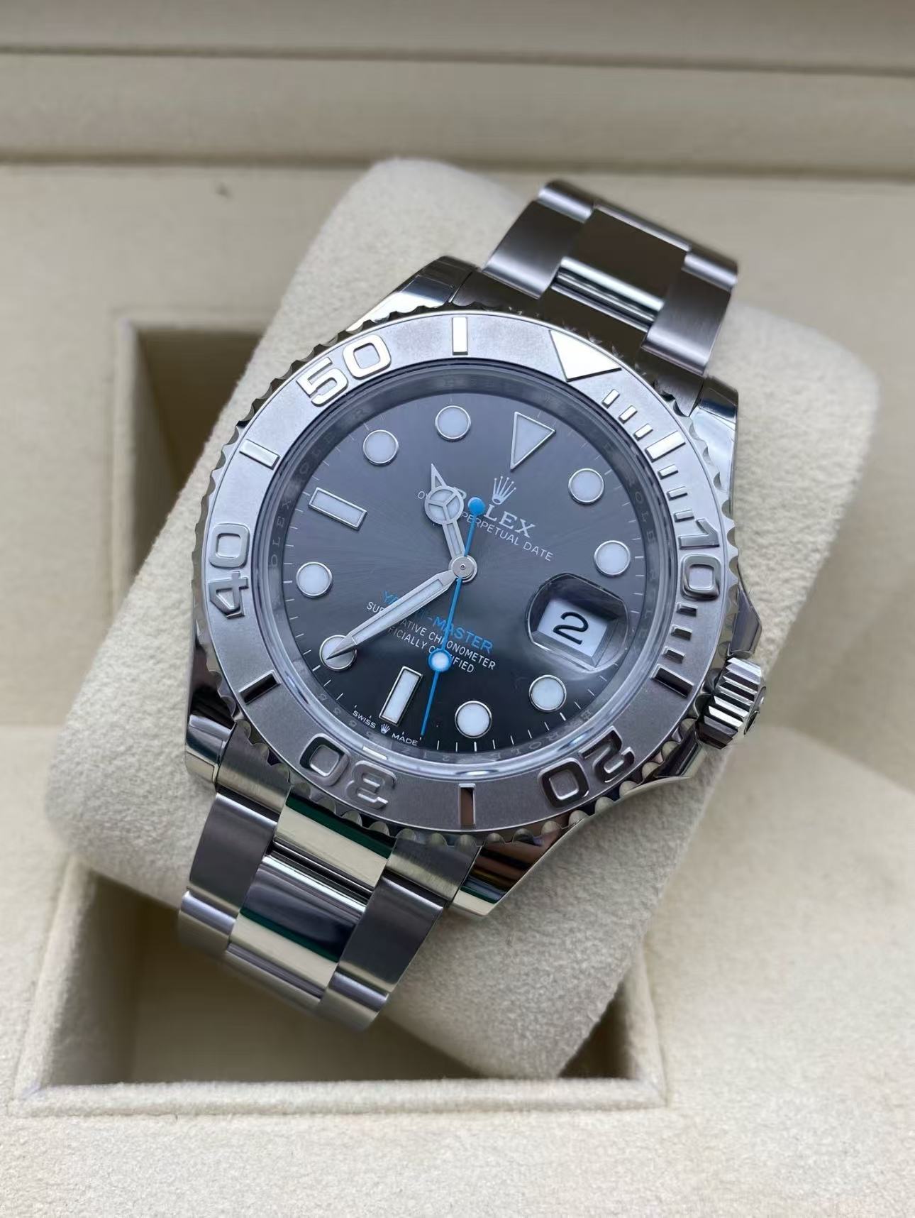 RolexYacht Master Slate Dial Super Clone Swiss Replica Watch Ref 126622 3235 Swiss Movement