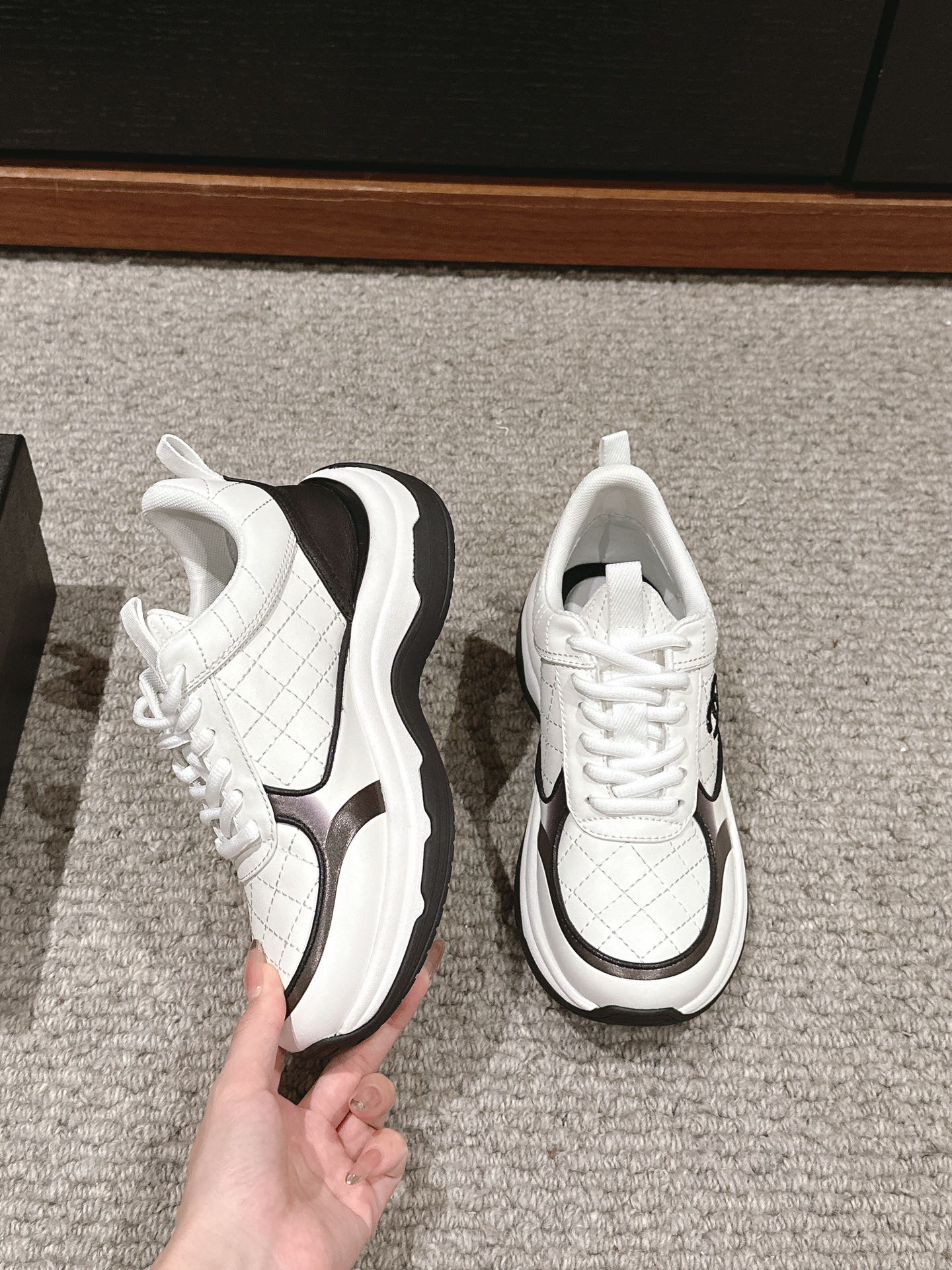 CC CLASSIC SNEAKER IN WHITE MIX BLACK LAMBSKIN、mysite、Cacoeks