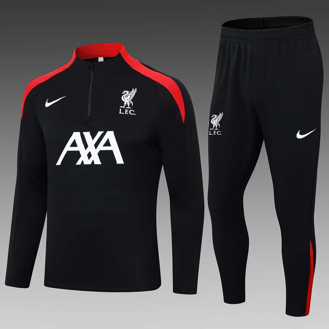 24/25 Liverpool Half-Pull Training Suit Black Jersey Set-mysite Custom Football Kit- Nextkits