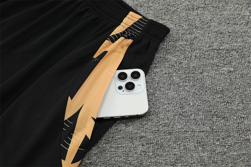 Higojerseys-Real Madrid 24-25 Short-Sleeve Training Kids Kit - Black Gold