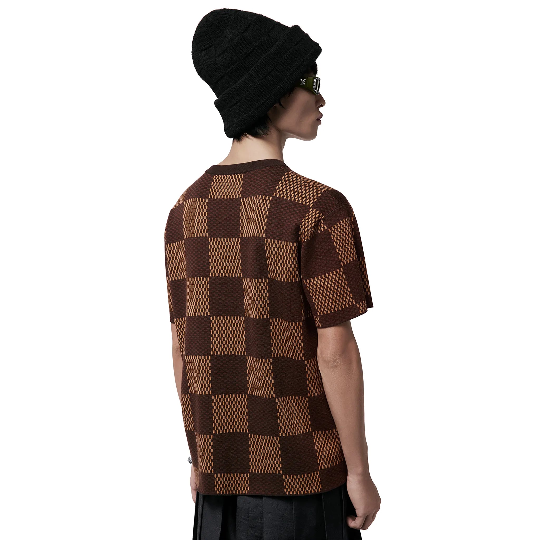Louis Vuitton Damier LV Crystal Patch Brown T Shirt、mysite、Cacoeks