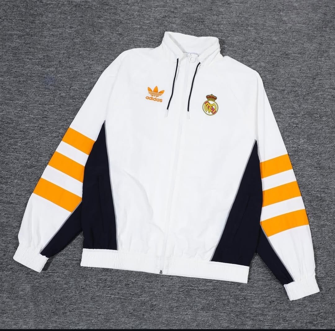 2024/2025 Real Madrid Windbreaker White Football Jersey Set 1:1 Thailand Quality:football jersey mysite: unitedjerseyfootball 邓江浪:football