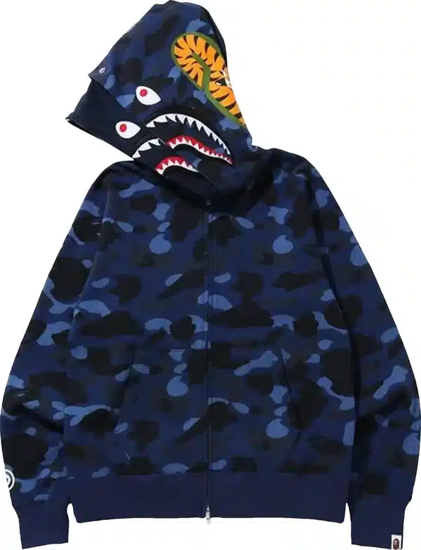 Color Camo Shark Double Hood Hoodie、mysite、Cacoeks