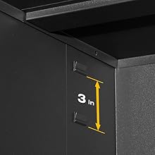 Torin 9 Piece Garage Cabinets Storage System: Workshop Cabinet Set Including Steel Cabinets Black