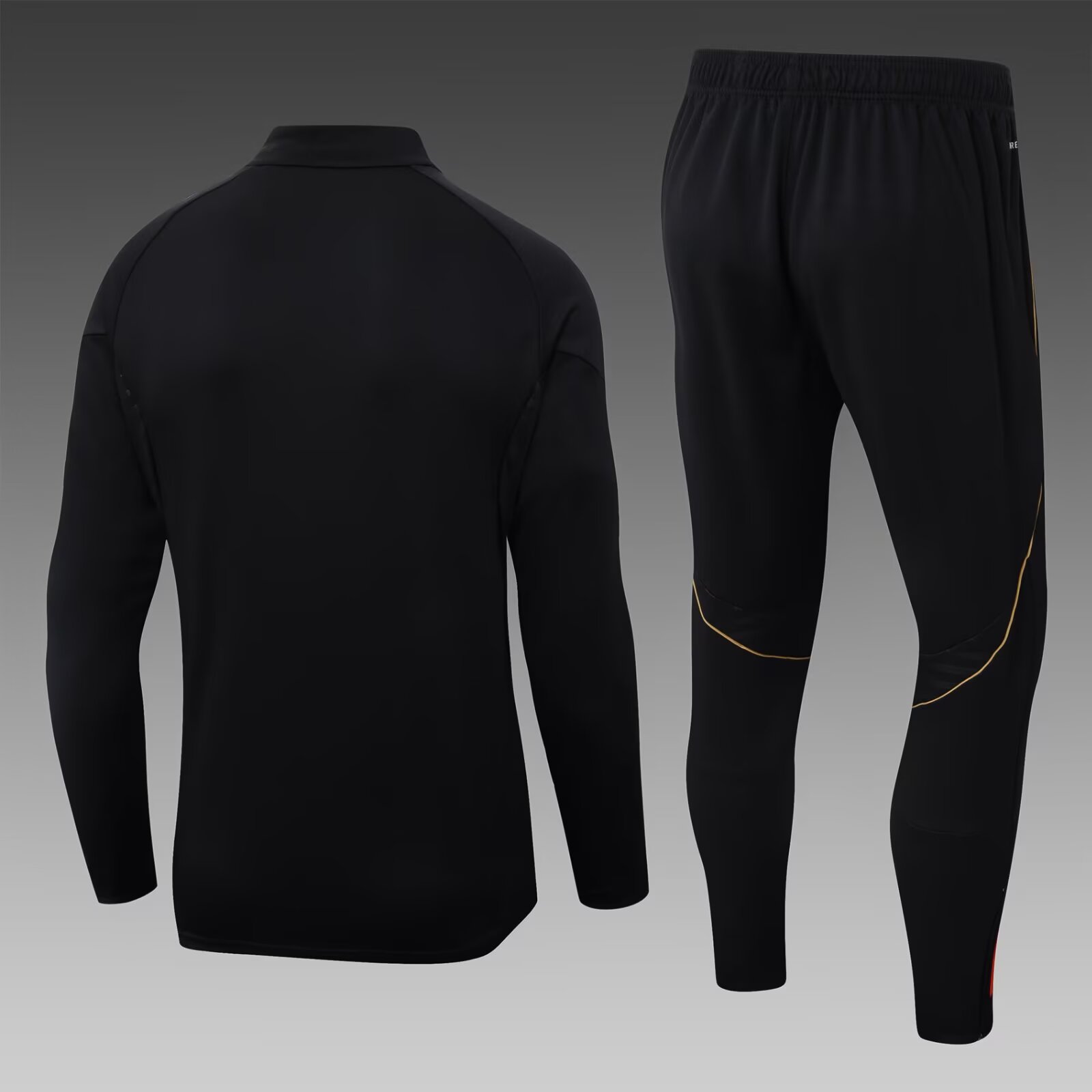 2025/2026 Lyon Half-Pull Training Suit Black Football Shirt Set:football jersey mysite: unitedjerseyfootball 邓江浪:football