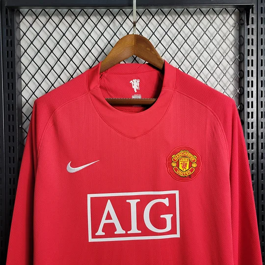 2007-2008 Retro Long Sleeve Manchester United Home Football Shirt 1:1 Thai Quality:football jersey mysite: unitedjerseyfootball 邓江浪:football