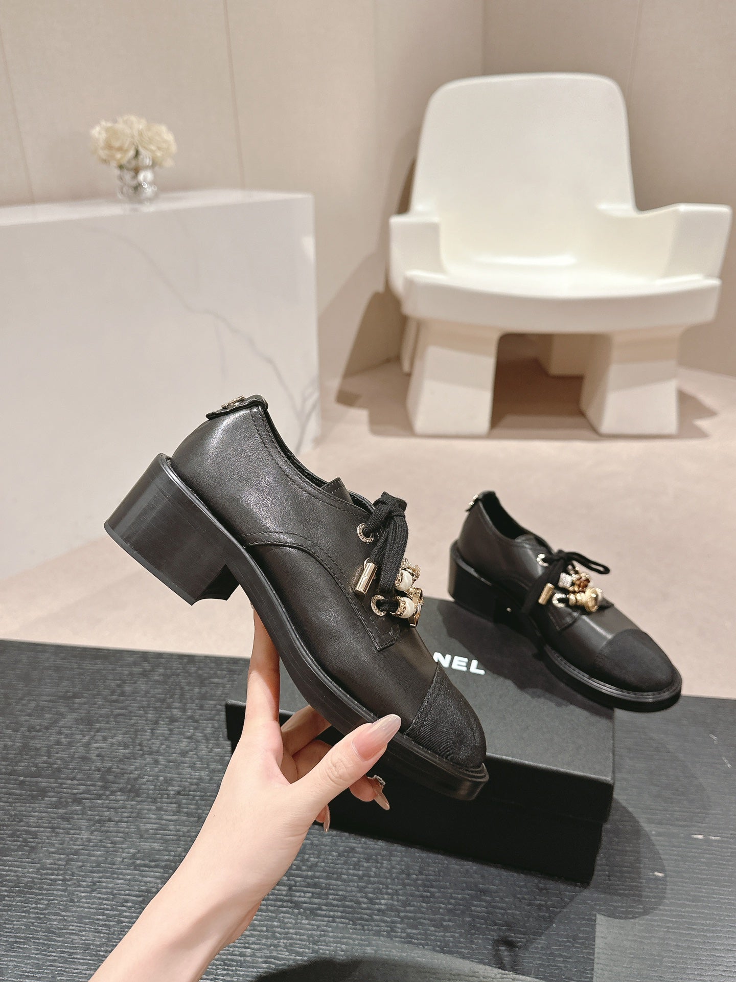 OXFORD SHOES BLACK SHEEPSKIN、mysite、Cacoeks