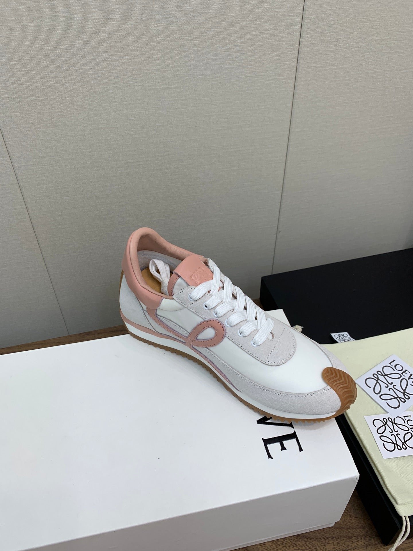 LW FLOW RUNNER SNEAKER WHITE-PEACHY SUEDE、mysite、Cacoeks
