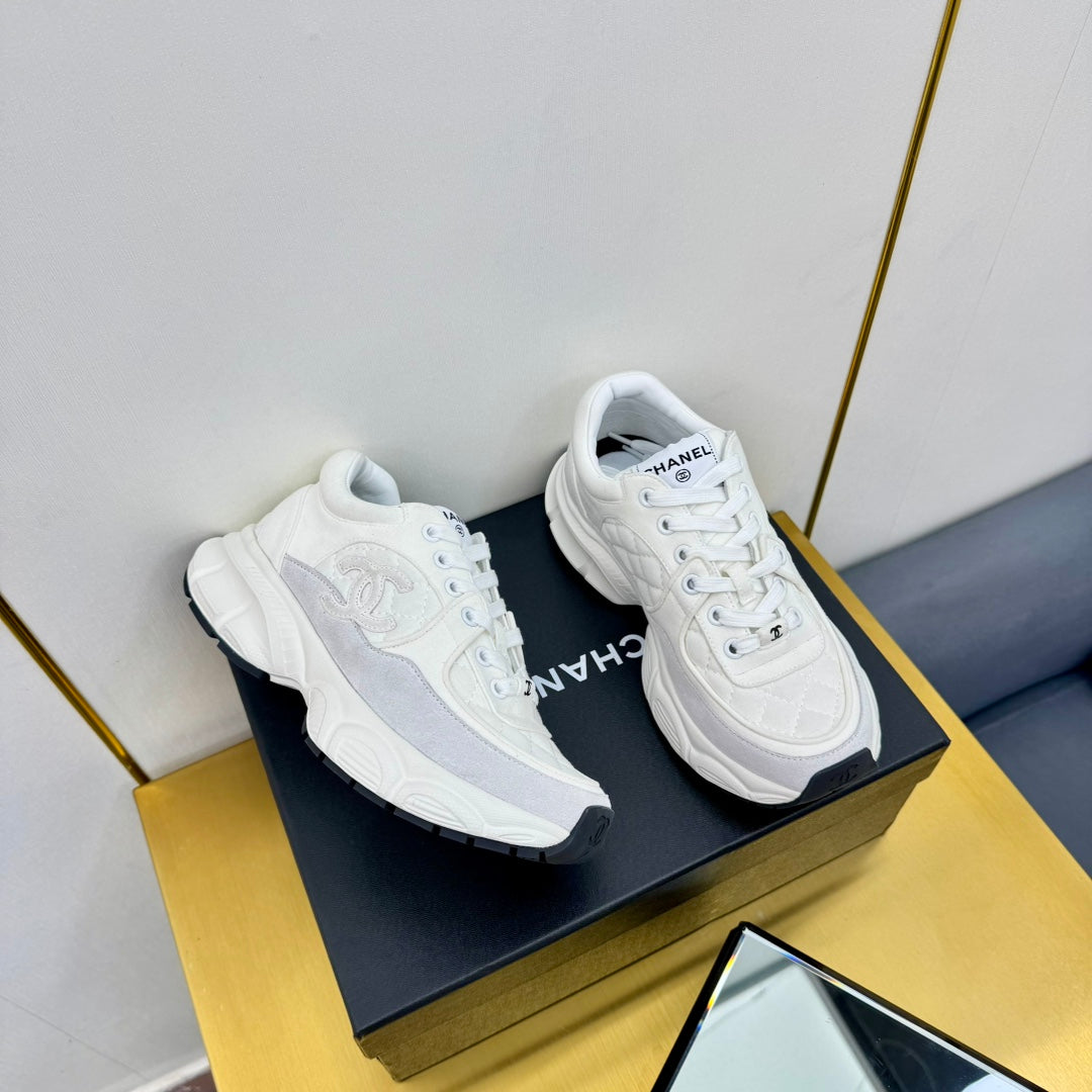 DAD SNEAKER IN WHITE LAMBSKIN AND SUEDE、mysite、Cacoeks