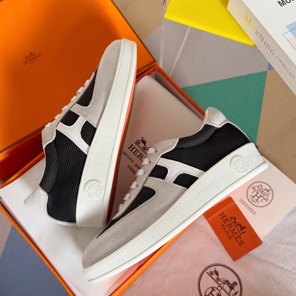 BOOMERANG SNEAKERS LIGHT GRAY MIX BLACK SUEDE、mysite、Cacoeks