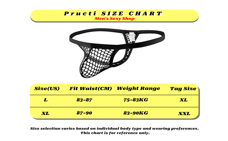 Pructi Men’s Mesh G-String Thong Underwear
