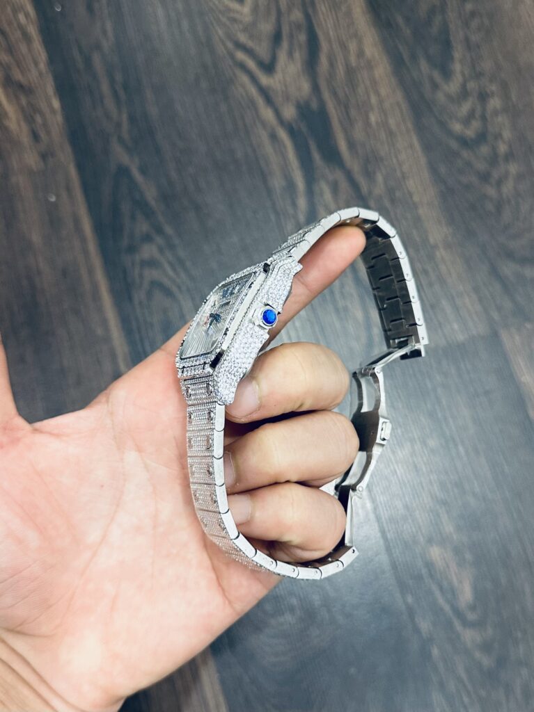 Đồng Hồ Cartier Santos Đính Full Đá Replica 11 39 (1)