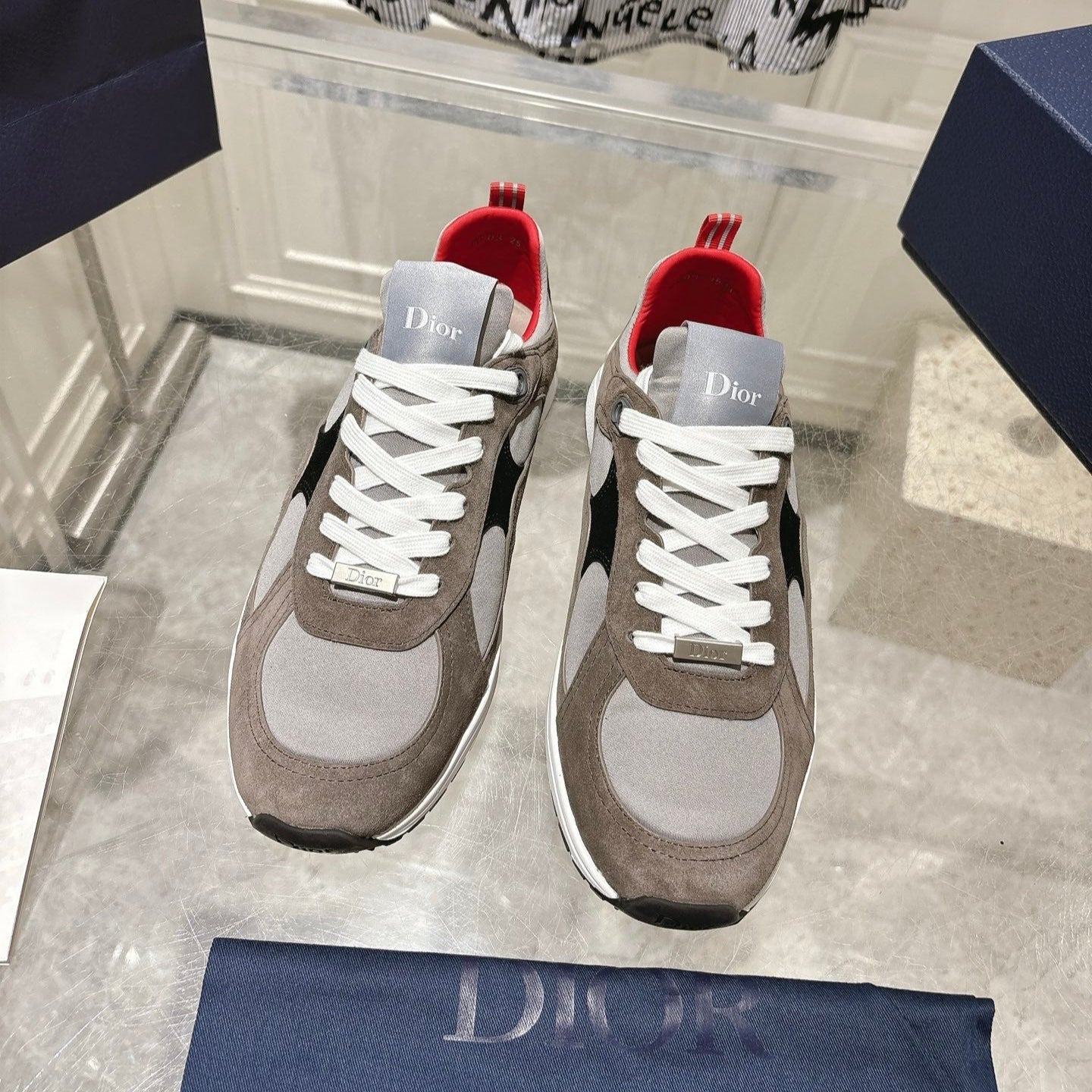 DIOR 25S MILE SERIES SNEAKERS 25MM IN BROWN SUEDE、mysite、Cacoeks