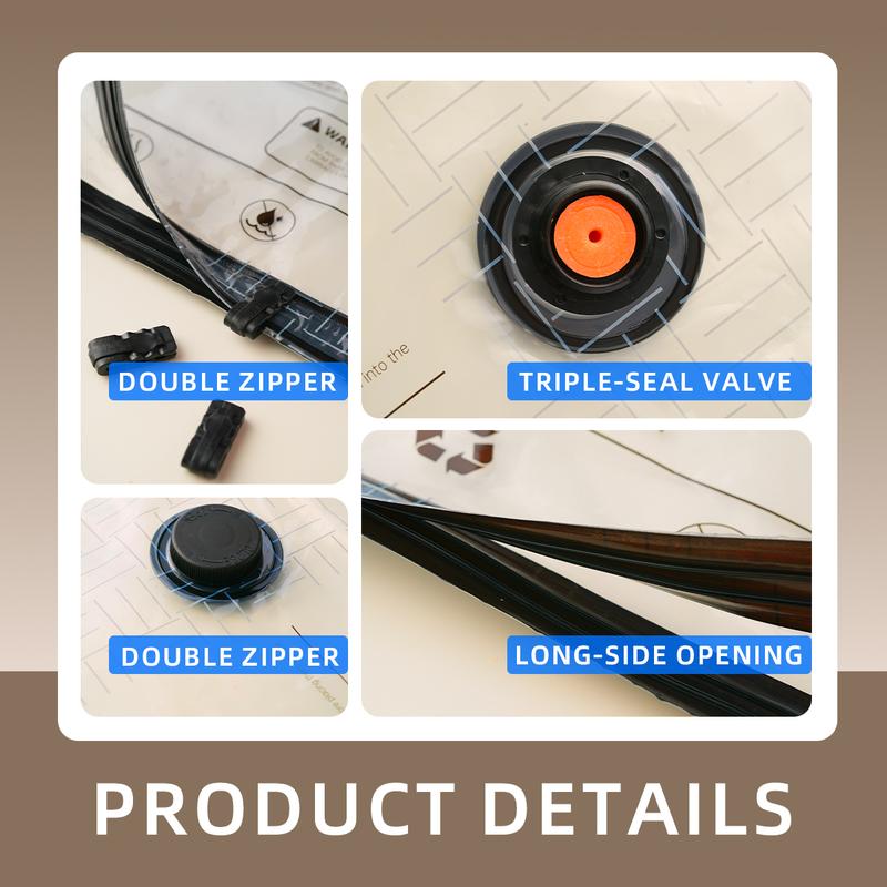 [Inspink] Travel Vacuum Compression Storage Bags with USB - Rechargeable Electric Pump - Ultra - Compact, Lightweight Space - Savers for Clothing & Travel Essentials. Zipper Pouches, Outdoor Packing System, Hand Organizer, #HolidayHaul Variety Pack