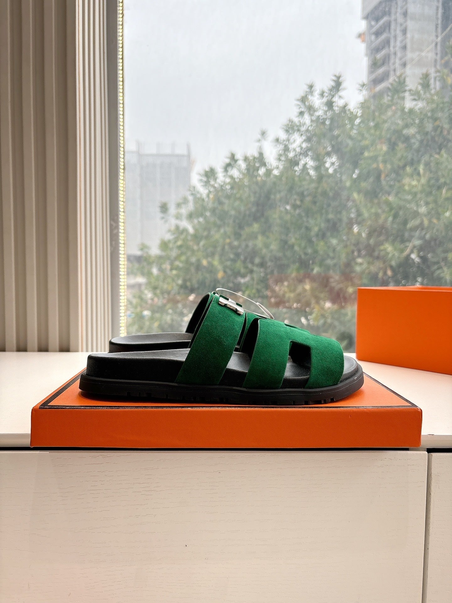 CHYPRE SANDAL IN PINE GREEN SUEDE、mysite、Cacoeks