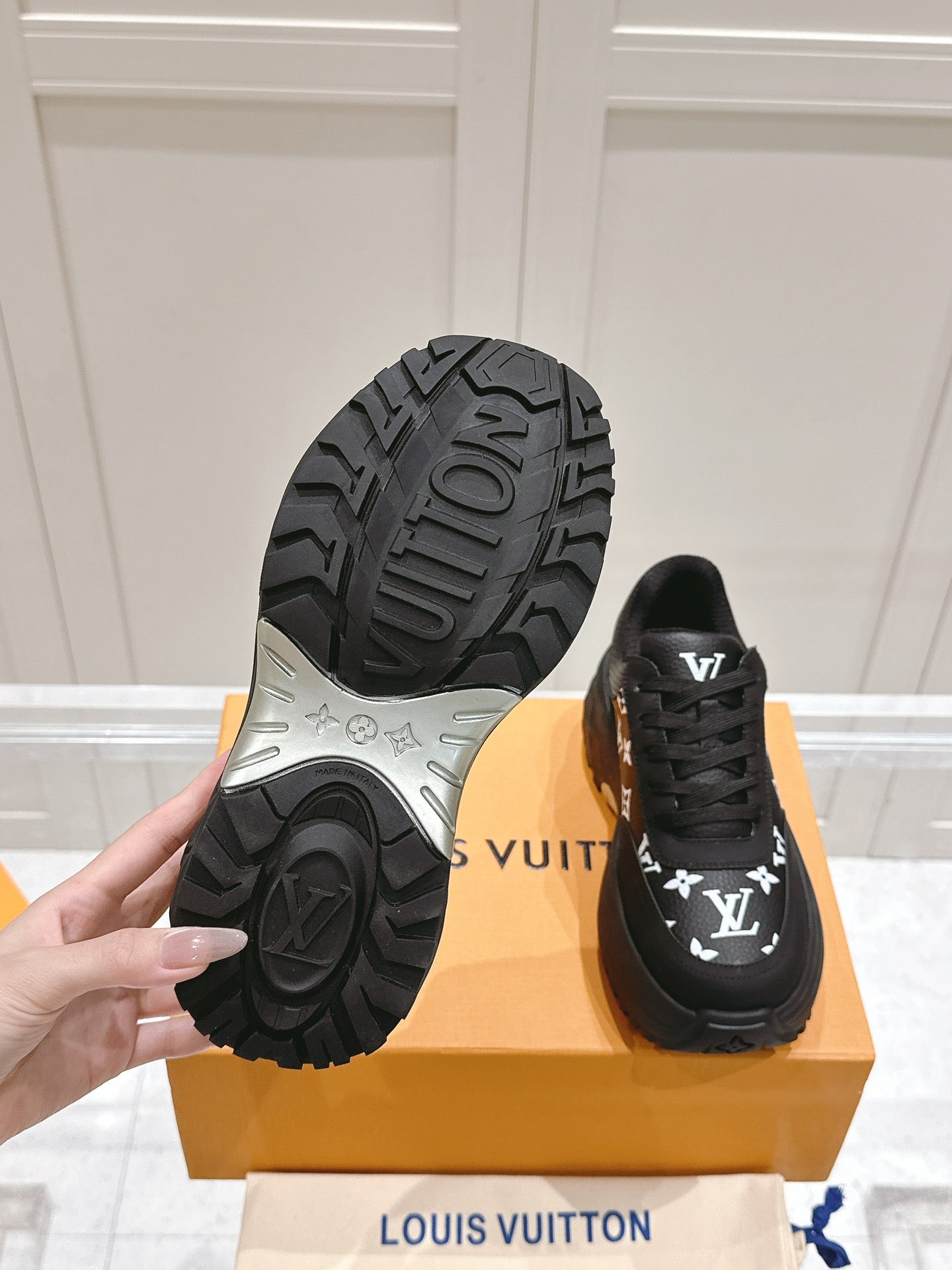 RUN AWAY SNEAKER IN BLACK MIX WHITE CALFSKIN、mysite、Cacoeks