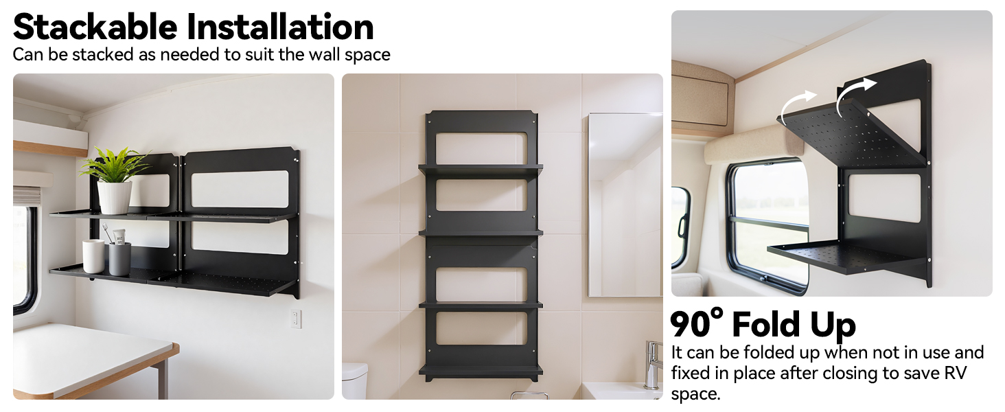 Folding Metal Shelf Wall Mounted