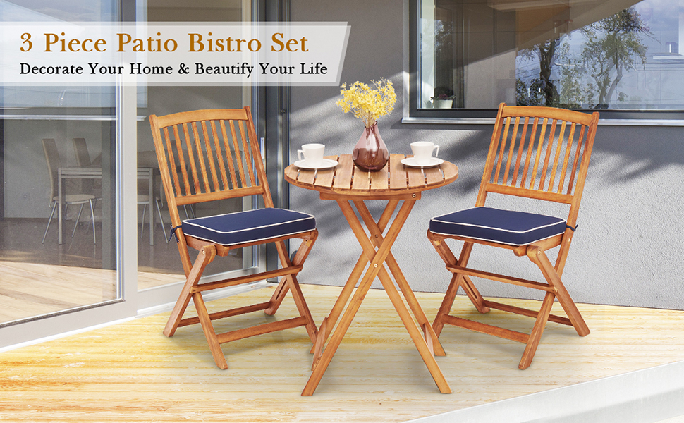 wood bistro set