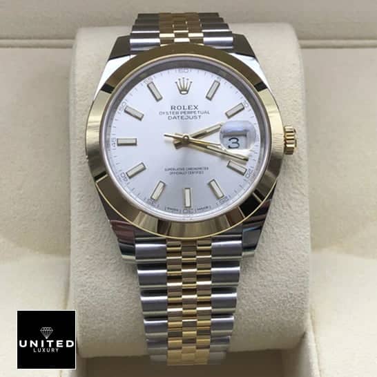 Rolex Datejust 41 126303-0002 Yellow Gold Bezel Two Tone Bracelet Replica in box