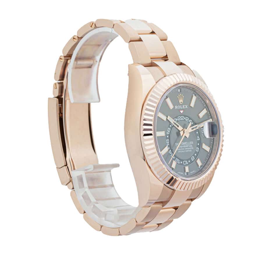 rolex sky dweller 326935 sro automatic everose rhodium dial oyster replica rearr