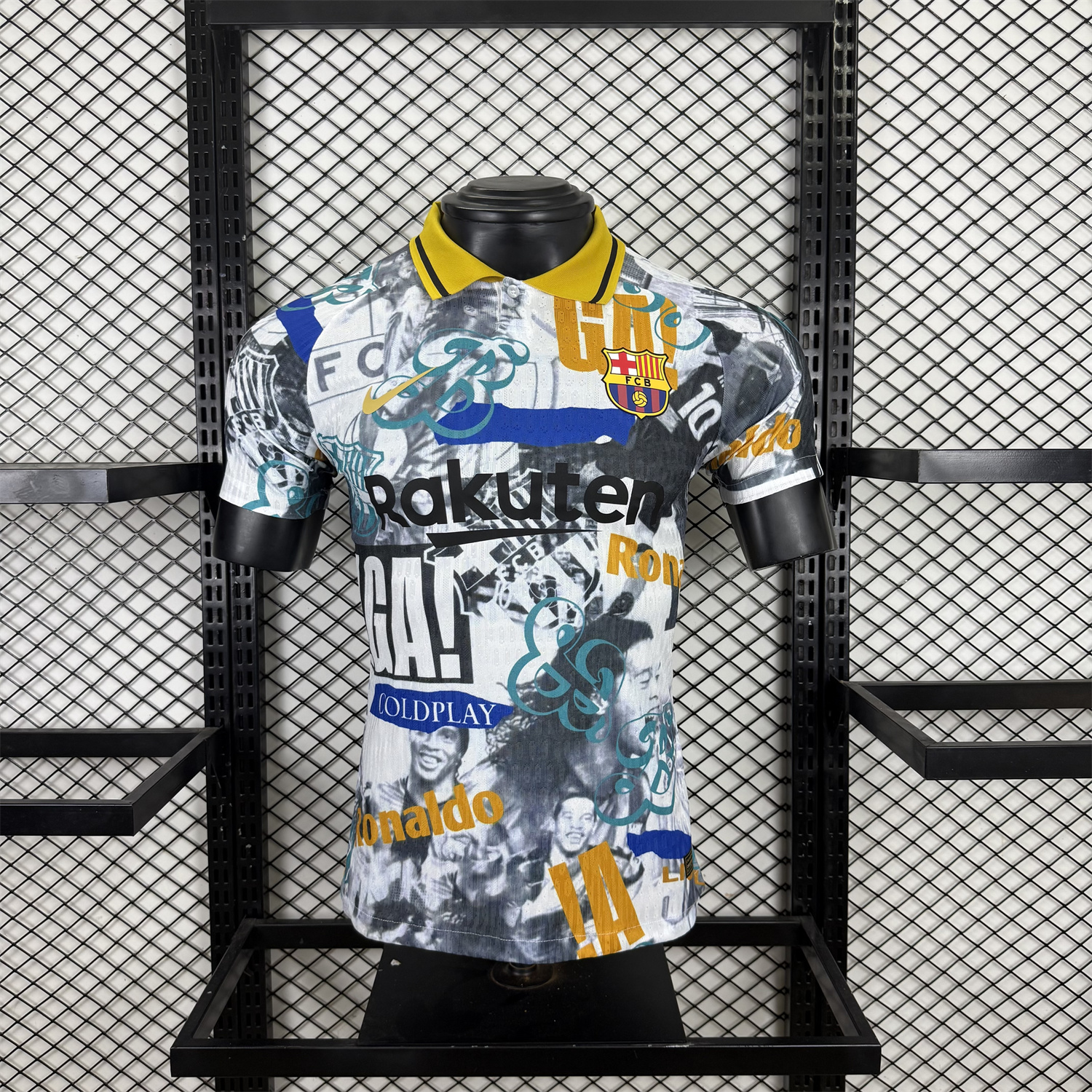 UltraTrikot-Barcelona 25-26 Ronaldinho Photo Collage Style POLO Colorful Special Jersey - Player Version