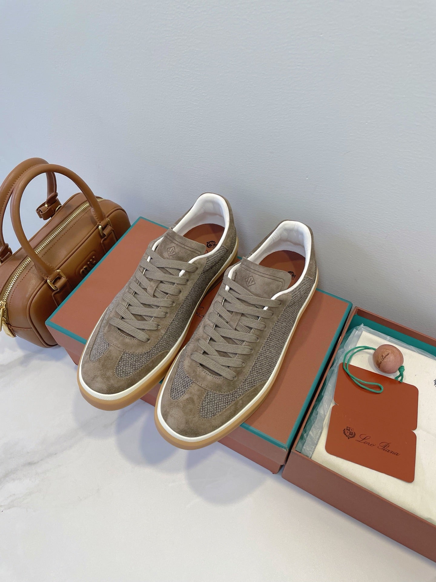 SNEAKERS IN MOSS SUEDE WITH CANVAS、mysite、Cacoeks