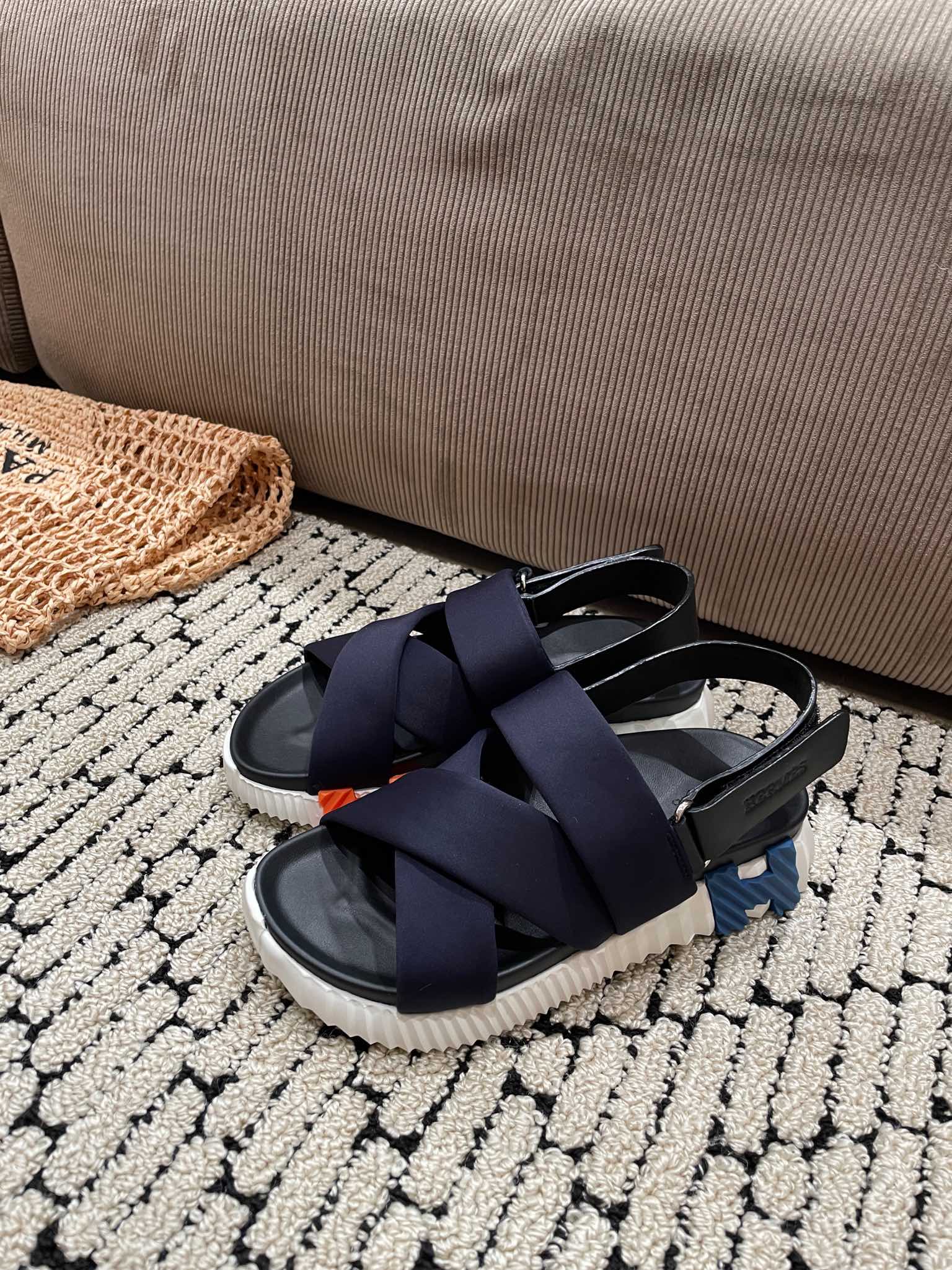 ELECTRIC SANDAL BLACK MIX CHARCOAL BLACK CALFSKIN、mysite、Cacoeks