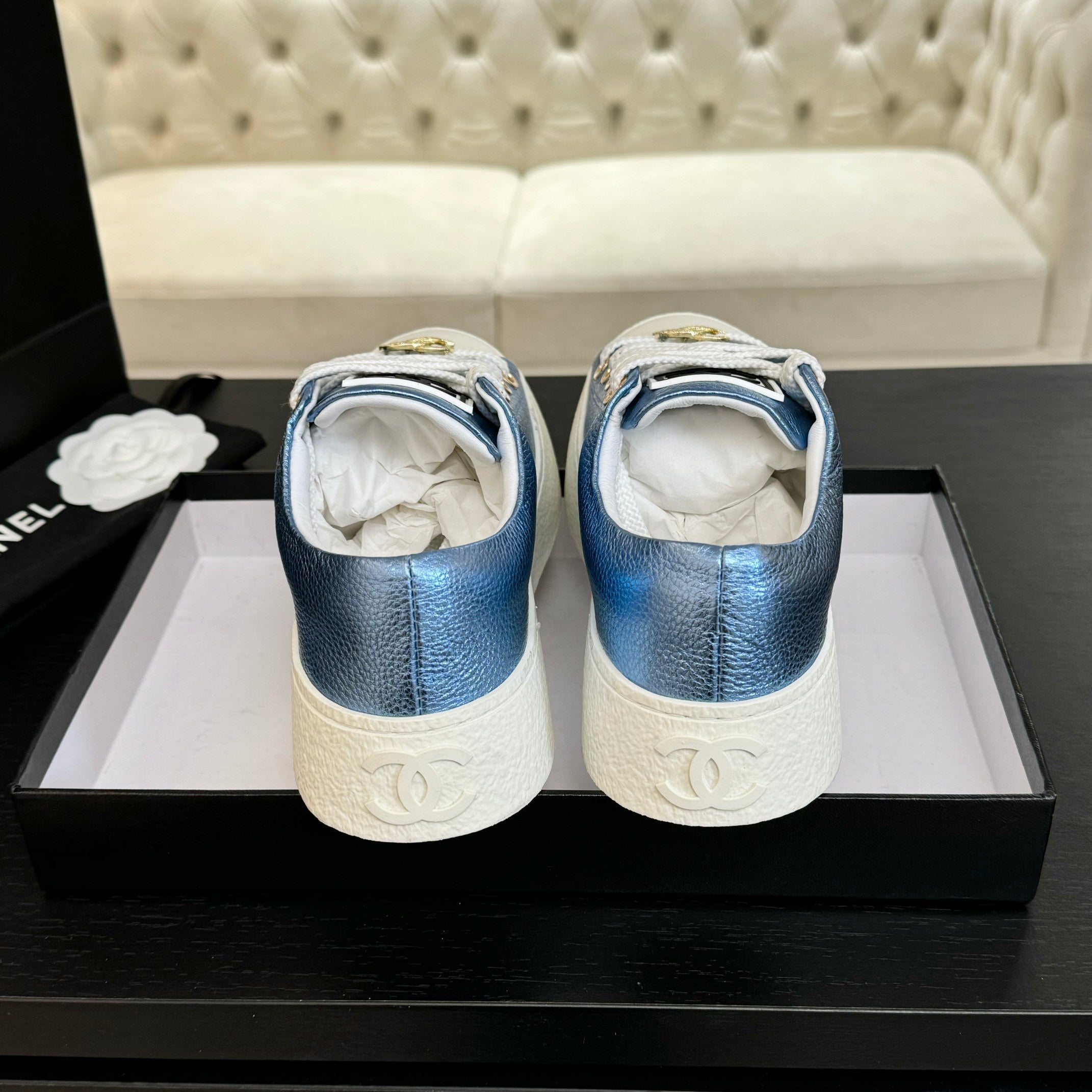 BIG-HEAD COOKIE SHOES IN TEAL BLUE MIX WHITE LAMBSKIN、mysite、Cacoeks