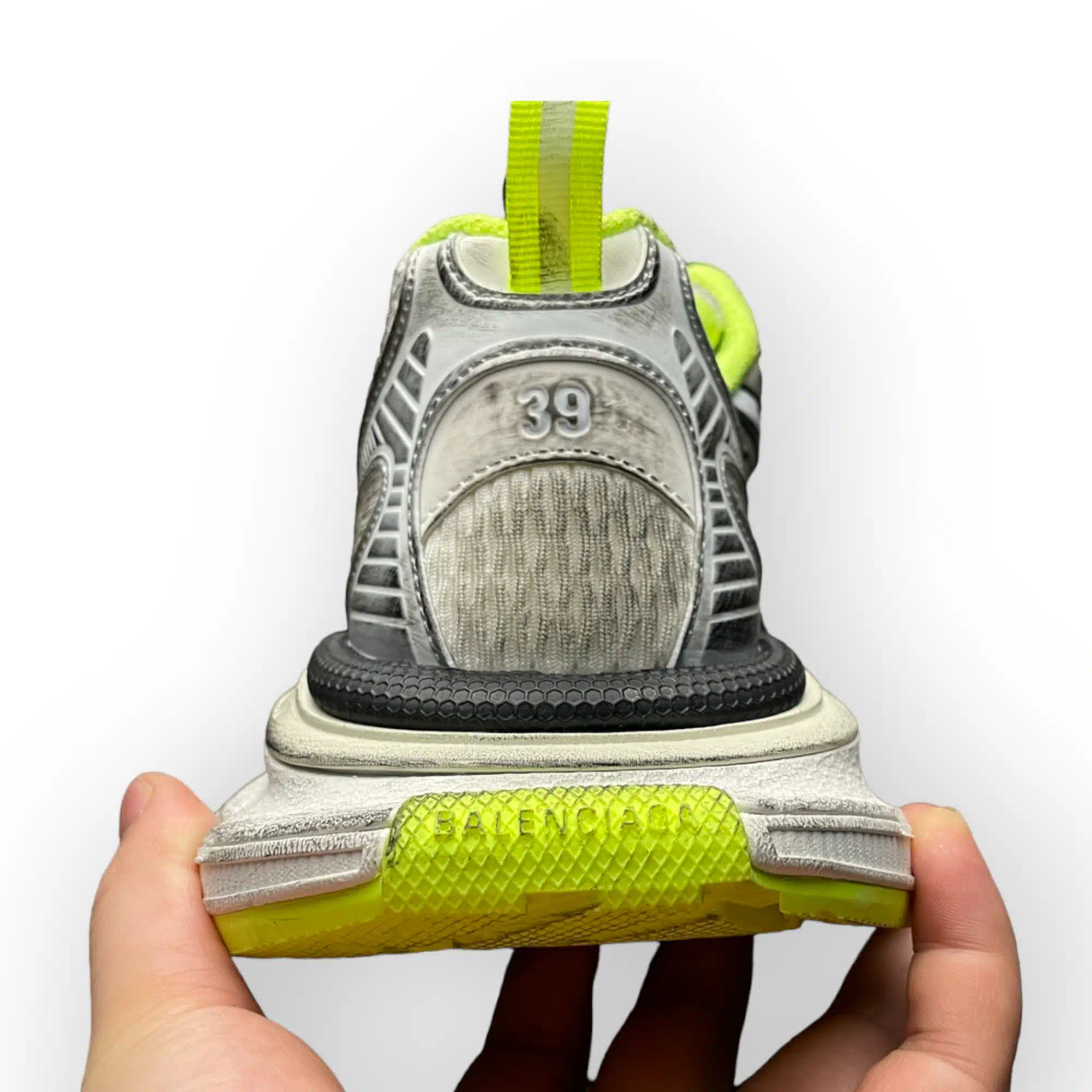 Balenciaga 3XL Sneaker in White Black and Neon Yellow、mysite、Cacoeks