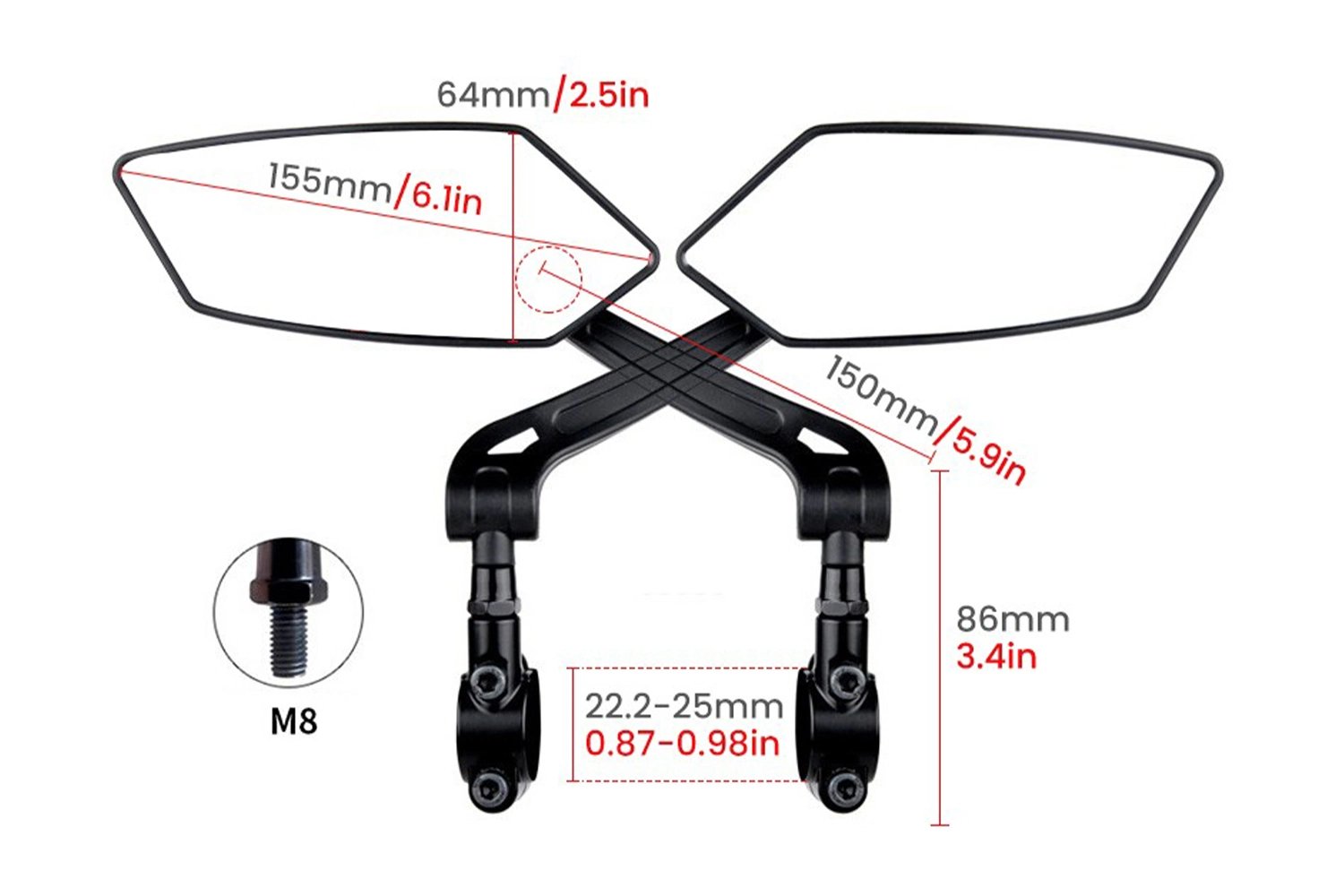 Magicycle HD Blast-Resistant E-Bike Mirrors、mySite、bearsvspackers