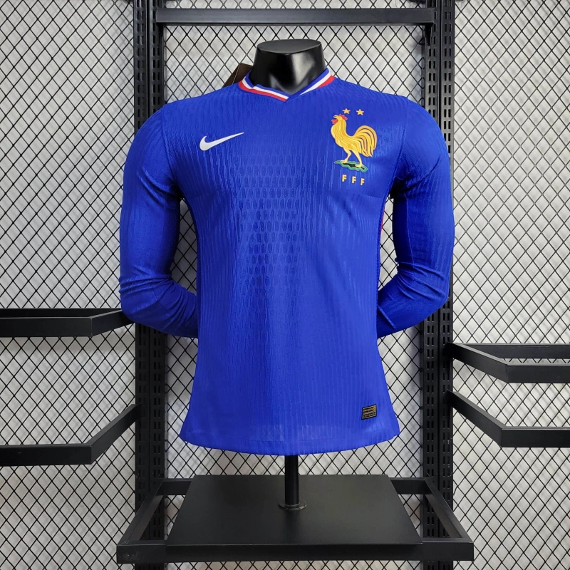 Higojerseys-France 2024 Home Long Sleeve Jersey - Player Version