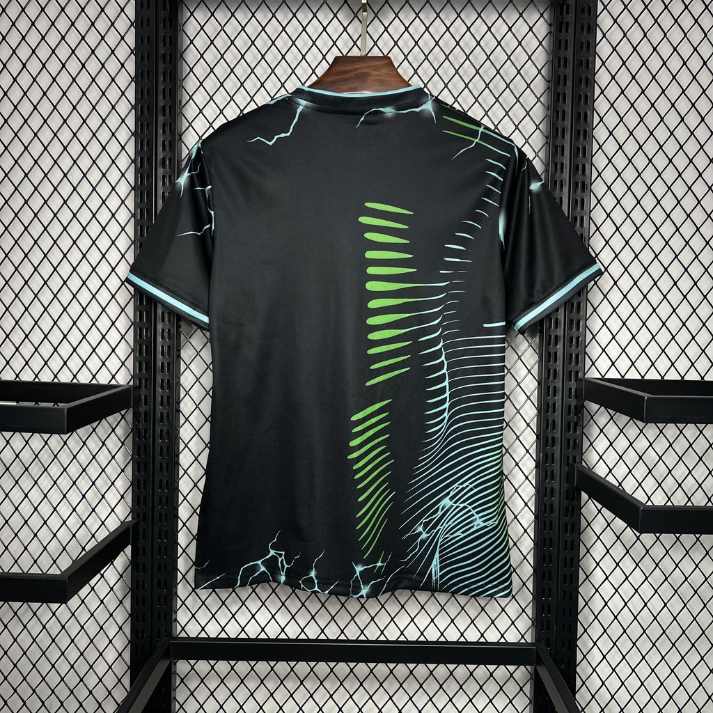 Higojerseys-Real Madrid 24-25 Black & Green Leopard Jersey - Fans Version