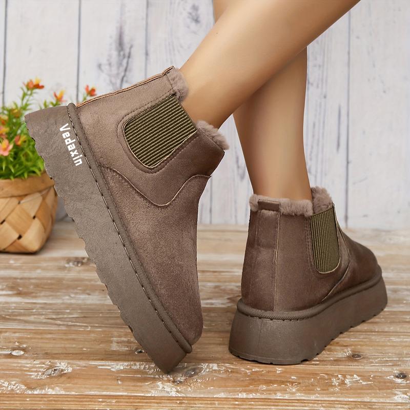 Women's Winter Short Boots for Women Warm Lined Boots Comfortable Suede Lace Up Booties Cute Flat Boot Shoes
