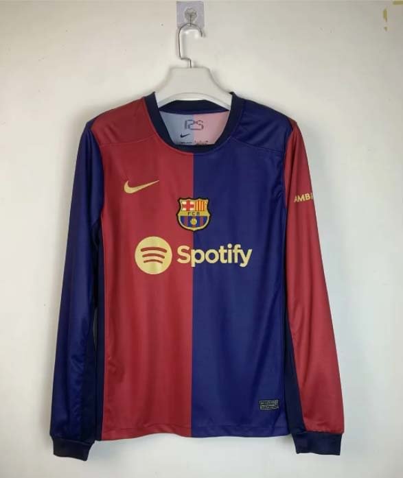 24/25 Long Sleeve Barcelona Home Football Shirt-mysite Custom Football Kit- Nextkits