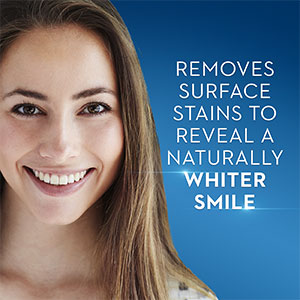 Removes surface stains for a reveal a naturally whiter smile