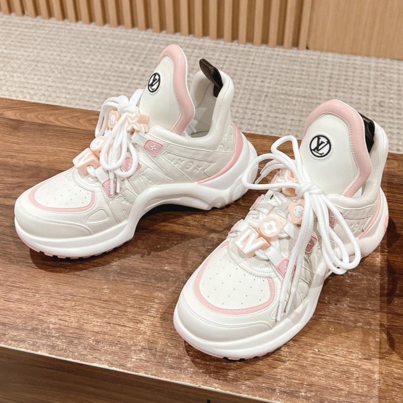 LV ARCHLIGHT SNEAKER IN WHITE MIX LIGHT PINK EMBOSSED CALFSKIN、mysite、Cacoeks