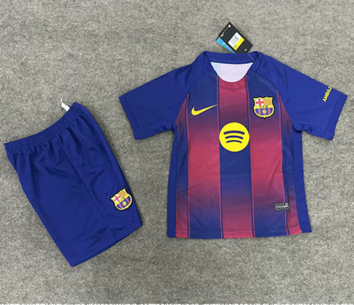 25/26 Barcelona Home Football Shirt Kids Size Suit-mysite Custom Football Kit- Nextkits