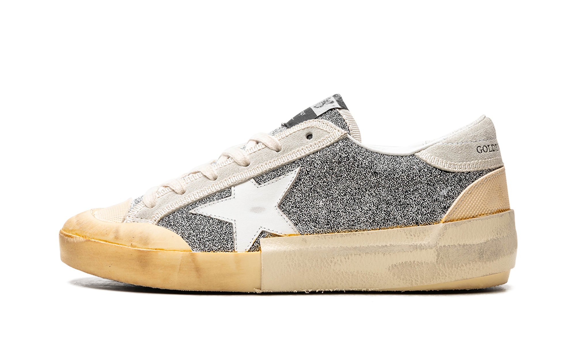 SUPER-STAR CRYSTAL UPPER LEATHER STAR CRYSTAL TOE AND TONGUE SUEDE HEEL RUBBER SPUR "SILVER WHITE ICE VANILLA"、mysite、Cacoeks